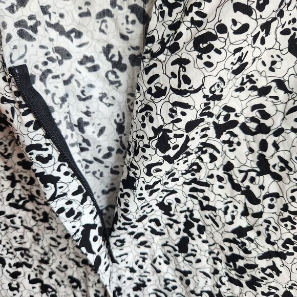Proenza Schouler Graphic Scribble Print Cotton Shift Dress Button Cuffs Size 6 - Picture 9 of 11